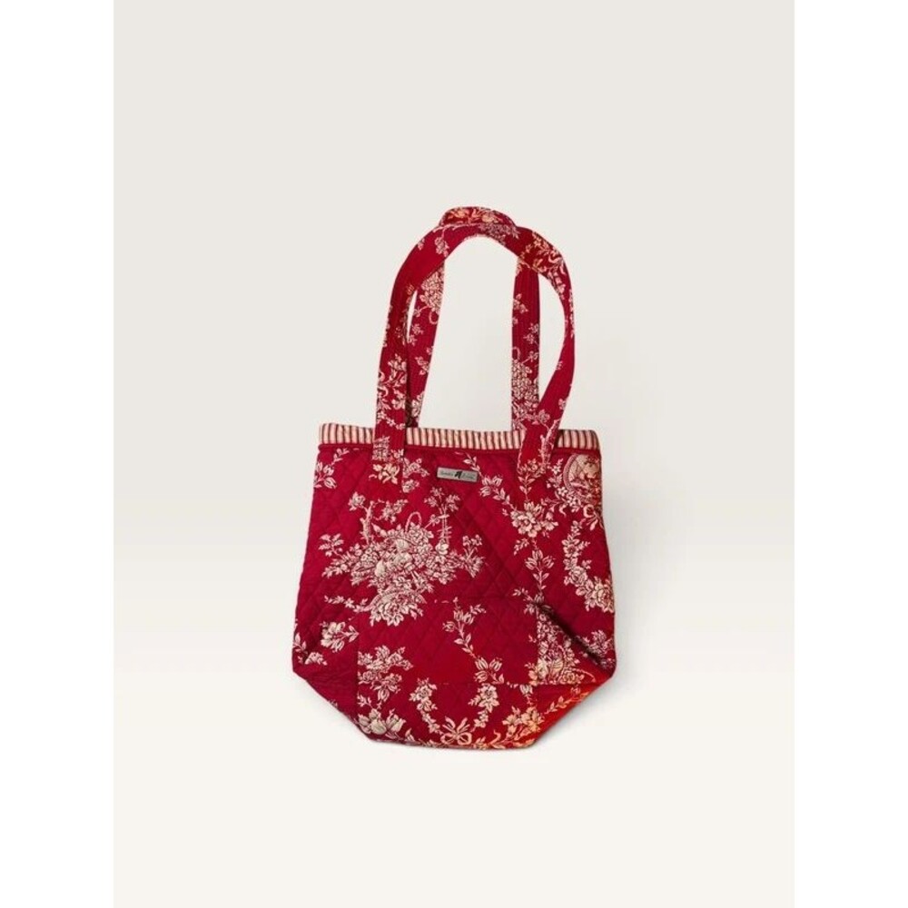 Isabella's Journey Quilted Tote Bag Red White Floral Toile Jo Jo Collection
